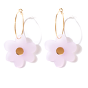 Flower power earrings-Emeldo-frosted lavender with gold- Tiny Trader - Gold Coast Baby Shop