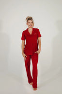 Festive Red Women's Pants Pyjama Set