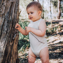 Organic Stripe Jersey Baby Bodysuit - Sage