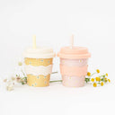 Pink Daisy Babychino Cup 4oz- WITH STRAW