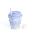 Blue Floral Cup 4oz - WITH STRAW