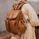 Signature Nappy Backpack - Tan Vegan Leather