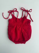 MUSLIN SUMMER ROMPER | RED: 3-6M