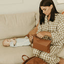 Nappy Changing Pouch - Chestnut Brown Vegan Leather