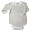 Organic Pique Stripe Baby Bodysuit - Sage