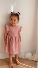 Kid's Candy Stripe Dress - Red