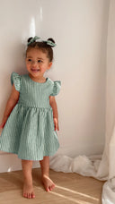 Kid's Candy Stripe Dress - Green