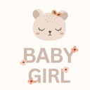 Petite Vous Greeting Card - Baby Girl Bear