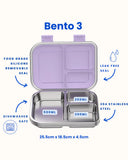 Bento 3 Blueberry Stainless Steel Bento Lunch Box