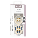 Bibs Dummies Size 2 | Studio Colour - Pin Ivory Steel Blue Mix - (2pk)-Baby & Toddler-BIBS- Tiny Trader - Gold Coast Baby Shop