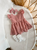 Kid's Candy Stripe Dress - Red