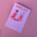 Cowgirl Boot Earrings // pink, neon red and gold-Emeldo- Tiny Trader - Gold Coast Baby Shop