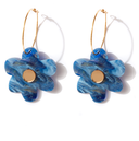 Flower power earrings-Emeldo-blue pearl with gold- Tiny Trader - Gold Coast Baby Shop