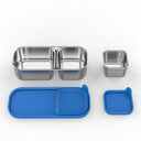 Blue 3 Part Stainless Steel Snack Box Set