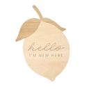 Hello I'm New Here Reversible Lemon Announcement Plaque-Littlish- Tiny Trader - Gold Coast Baby Shop