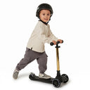 i-Glide 3 Wheel Kids Scooter - Black with Gold Bar