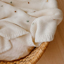 Heirloom Knit Blanket | Cream Fleck