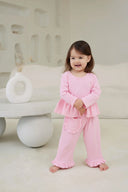Candy Waffle Long Sleeve Peplum