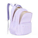 Lilac Gingham Campus Backpack-Kinnder- Tiny Trader - Gold Coast Baby Shop