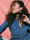 Mini Daisies-Emeldo-pink with red-Gold Hoop- Tiny Trader - Gold Coast Baby Shop