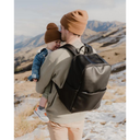 Multitasker Nappy Backpack - Black Vegan Leather-OiOi- Tiny Trader - Gold Coast Baby Shop