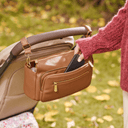 Multitasker Pram Caddy - Chestnut Brown Vegan Leather-OiOi- Tiny Trader - Gold Coast Baby Shop
