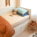 Mustard Stripe Waterproof Fitted Sheet