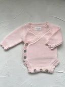 Scallop Cotton Romper - Pink
