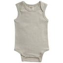 Organic Sleeveless Baby Bodysuit — Breathable, Undyed & Kind to Sensitive Skin - SAGE