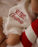 My First Christmas Romper Scalloped