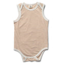 Organic Stripe Jersey Baby Bodysuit - Brown