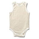 Organic Stripe Jersey Baby Bodysuit - Sage