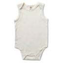 Organic Sleeveless Baby Bodysuit — Breathable, Undyed & Kind to Sensitive Skin