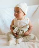 Organic Sleeveless Baby Bodysuit — Breathable, Undyed & Kind to Sensitive Skin - BROWN