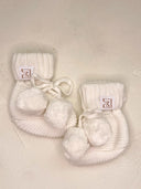 Cotton Baby booties - White