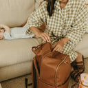 Nappy Changing Pouch - Chestnut Brown Vegan Leather