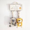2pk Stroller Toys - Zebra & Lion