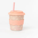 Pink Daisy Babychino Cup 4oz- WITH STRAW