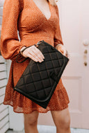 Change Mat Clutch - Black Quilt