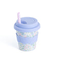 Blue Floral Cup 4oz - WITH STRAW