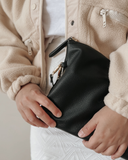 Nappy Changing Pouch - Black Vegan Leather