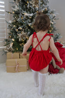 MUSLIN SUMMER ROMPER | RED: 6-12M