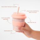 Pink Daisy Babychino Cup 4oz- WITH STRAW
