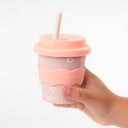 Pink Daisy Babychino Cup 4oz- WITH STRAW