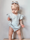 Organic Cotton Fleur Romper | Blue